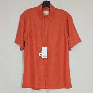 NWT Quiksilver Waterman Apricot Island Jungle Short Sleeve Button Down Men Sz Sm